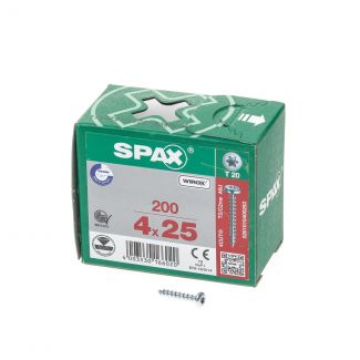 Spax Spaanplaatschroef cilinderkop verzinkt T-Star T20 4.0x25mm (per 200 stuks)