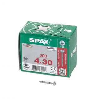 Spax Spaanplaatschroef cilinderkop verzinkt T-Star T20 4.0x30mm (per 200 stuks)